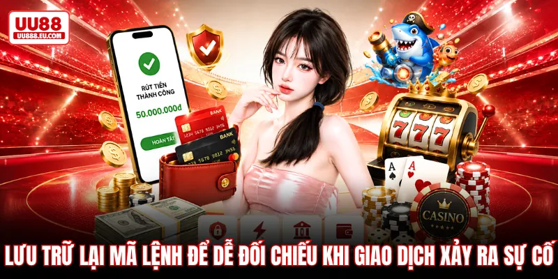 Lưu trữ lại mã lệnh để dễ đối chiếu khi giao dịch xảy ra sự cố